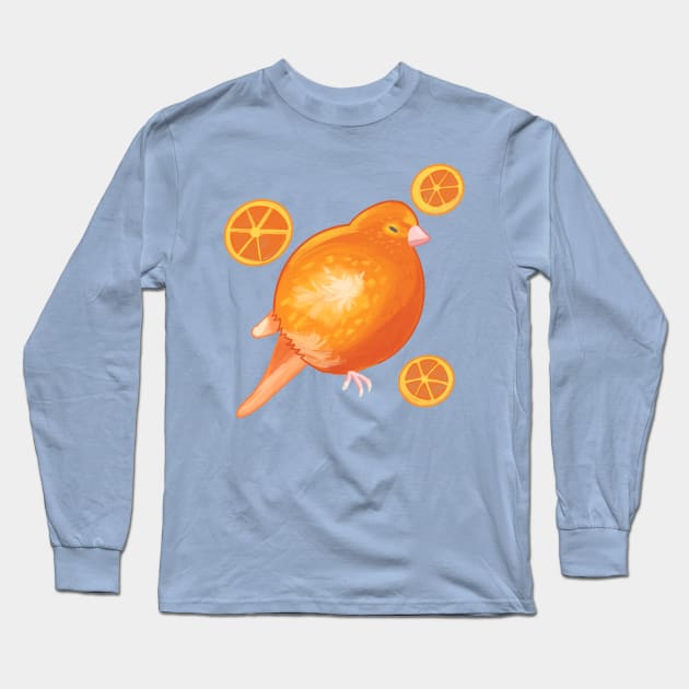 Orange Canary Long Sleeve T-Shirt by JessaCreation